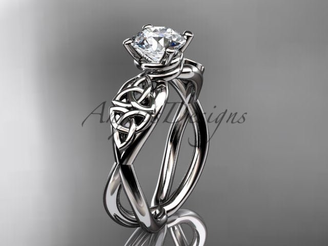 Celtic Engagement Ring Trinity Knot Ring Lab Grown Round Diamond Wedding Ring - AnjaysDesigns