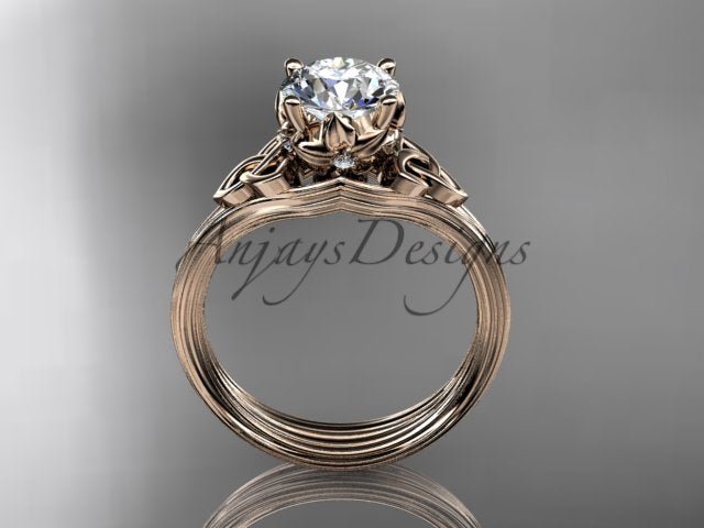 1 CT Lab Grown Diamond Celtic Engagement Ring Handmade Diamond Ring - AnjaysDesigns