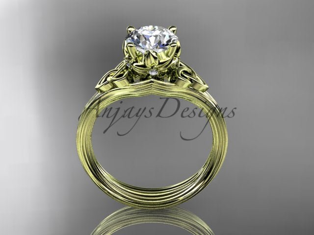 1 CT Lab Grown Diamond Celtic Engagement Ring Handmade Diamond Ring - AnjaysDesigns