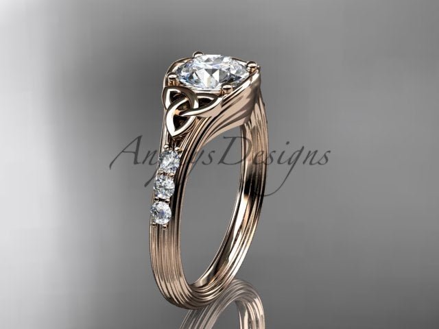 Celtic Knot Engagement Ring Trinity Knot Diamond Wedding Ring IGI Certified - AnjaysDesigns
