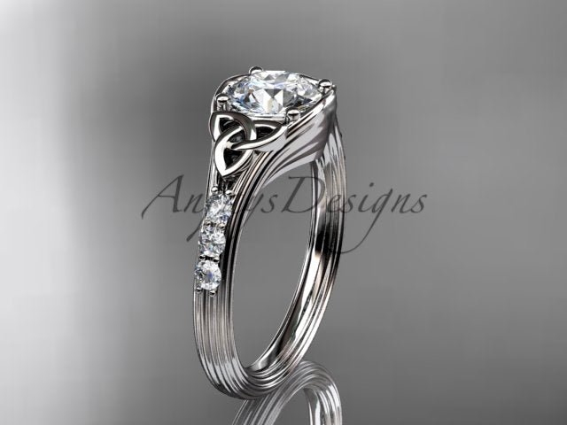 Celtic Knot Engagement Ring Trinity Knot Diamond Wedding Ring IGI Certified - AnjaysDesigns