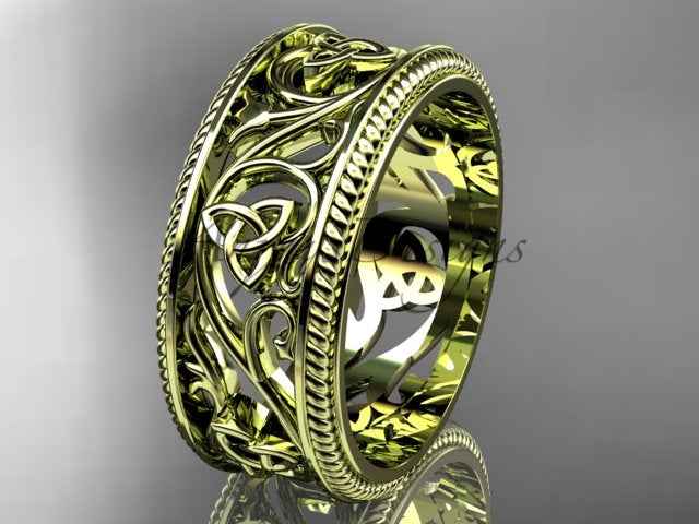 Celtic Wedding Band Trinity Knot Women's Ring Irish Knot Wedding Band Nature Inspired Bridal Ring