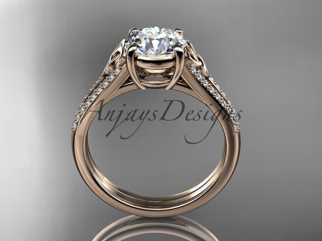 1 Carat Lab Grown Diamond Engagement Ring Celtic Round Brilliant Diamond Ring Celtic Knot Ring