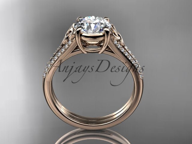 1 Carat Lab Grown Diamond Engagement Ring Celtic Round Brilliant Diamond Ring Celtic Knot Ring - AnjaysDesigns