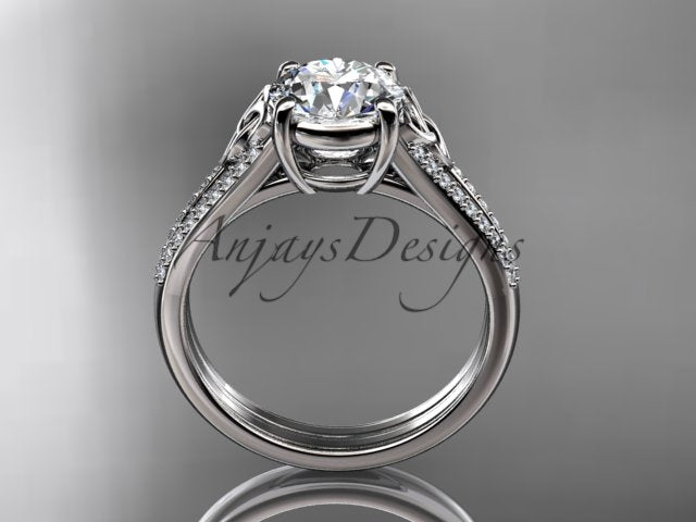 1 Carat Lab Grown Diamond Engagement Ring Celtic Round Brilliant Diamond Ring Celtic Knot Ring