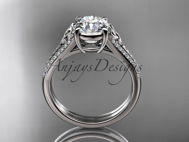 1 Carat Lab Grown Diamond Engagement Ring Celtic Round Brilliant Diamond Ring Celtic Knot Ring - AnjaysDesigns