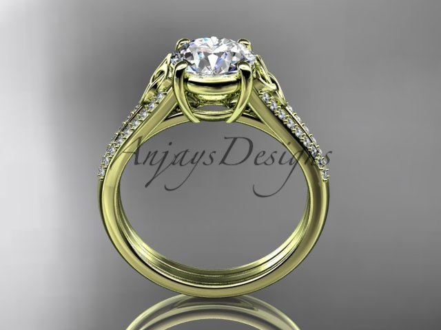 1 Carat Lab Grown Diamond Engagement Ring Celtic Round Brilliant Diamond Ring Celtic Knot Ring - AnjaysDesigns