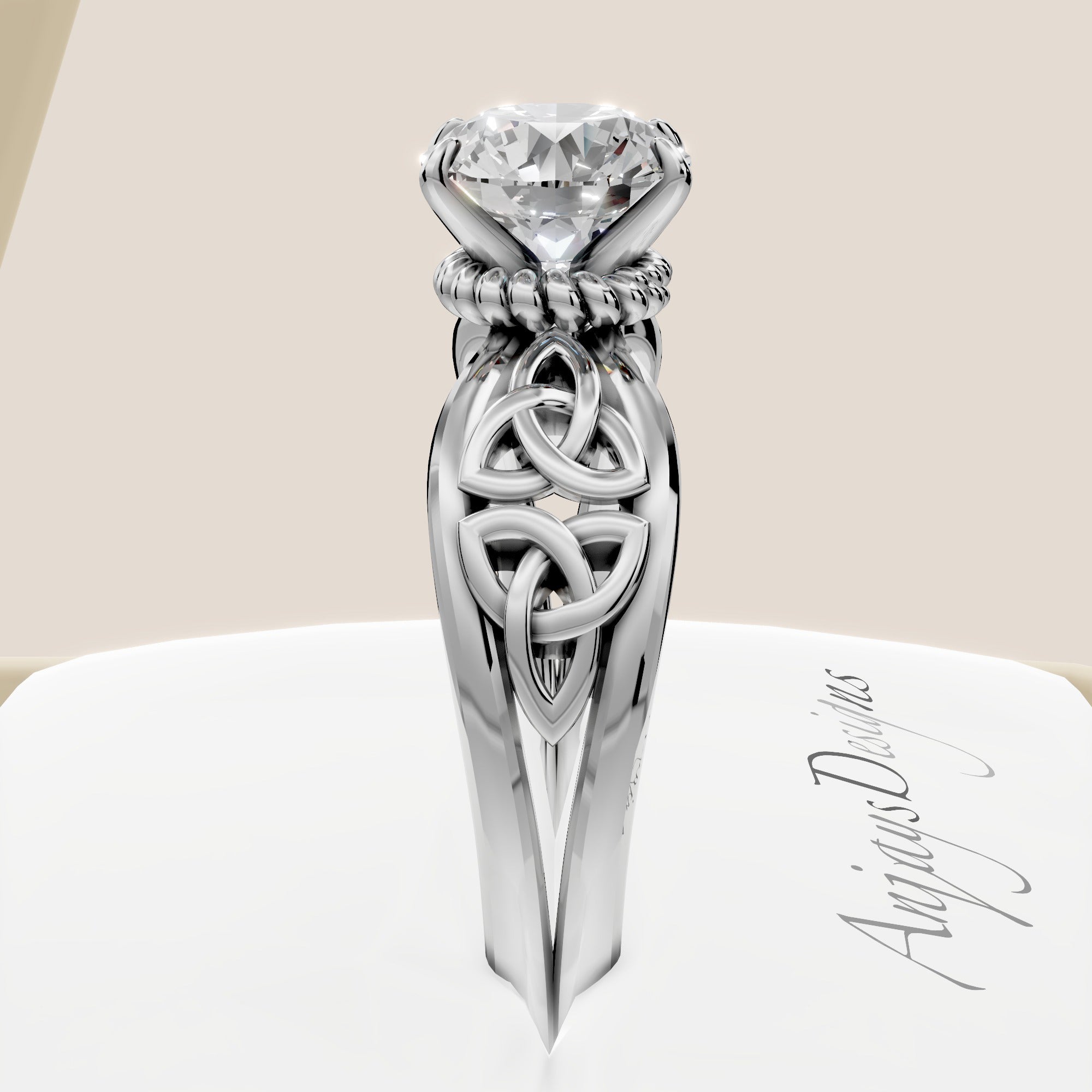 Celtic Diamond Engagement Ring 1 Carat Round Lab Grown Diamond