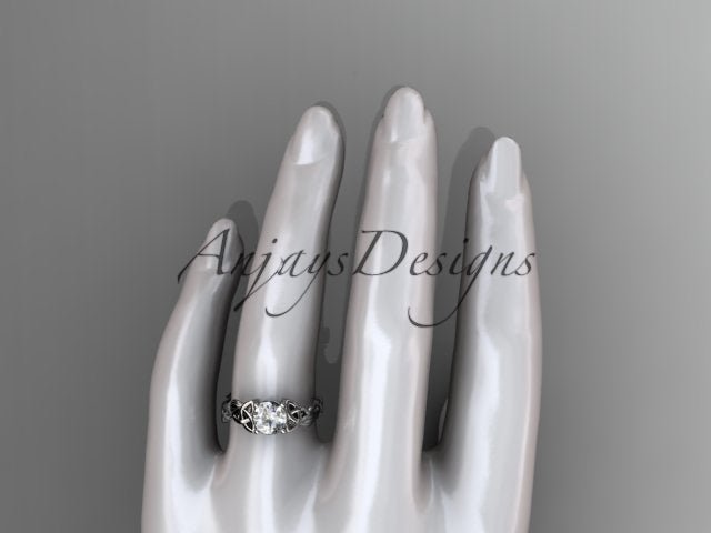 Celtic Diamond Solitaire Wedding Ring 1 CT Lab Grown Diamond Celtic Knot Nature Inspired Engagement Ring - AnjaysDesigns