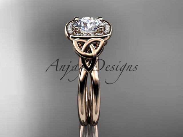 Irish Celtic Trinity Knot Engagement Ring 1 CT Lab Grown Diamond IGI Certified - AnjaysDesigns