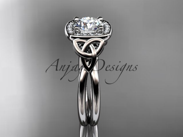Irish Celtic Trinity Knot Engagement Ring 1 CT Lab Grown Diamond IGI Certified