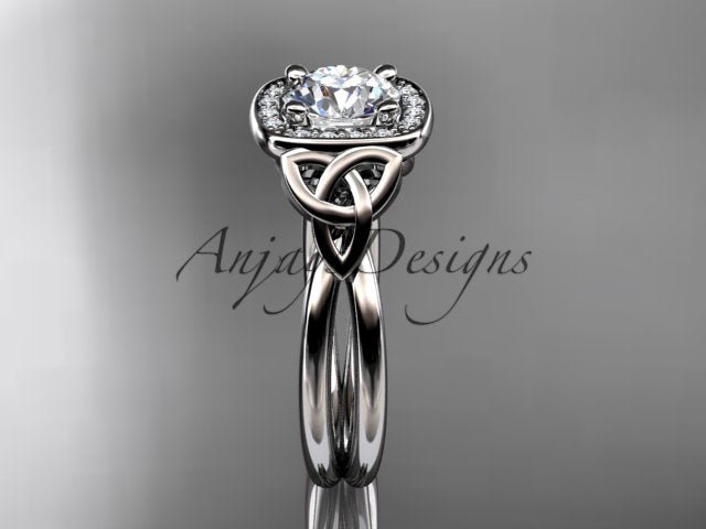 Irish Celtic Trinity Knot Engagement Ring 1 CT Lab Grown Diamond IGI Certified - AnjaysDesigns