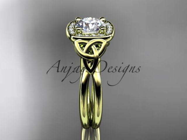 Irish Celtic Trinity Knot Engagement Ring 1 CT Lab Grown Diamond IGI Certified - AnjaysDesigns