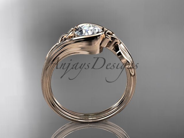 Nature Inspired Celtic Engagement Ring 1 Carat Lab Grown Diamond Ring Trinity Knot Ring IGI Certified - AnjaysDesigns