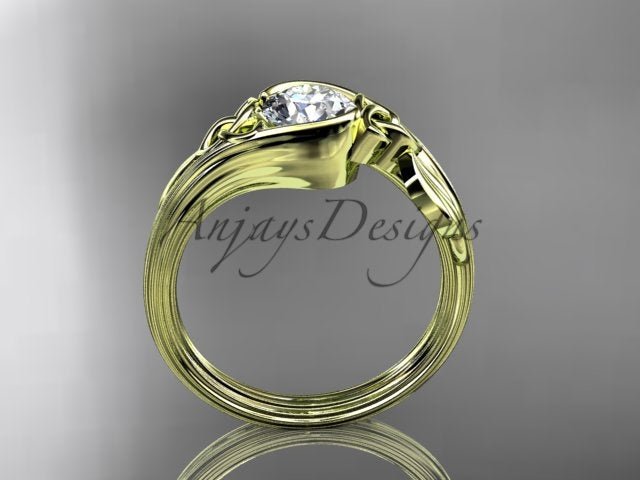 Nature Inspired Celtic Engagement Ring 1 Carat Lab Grown Diamond Ring Trinity Knot Ring IGI Certified - AnjaysDesigns