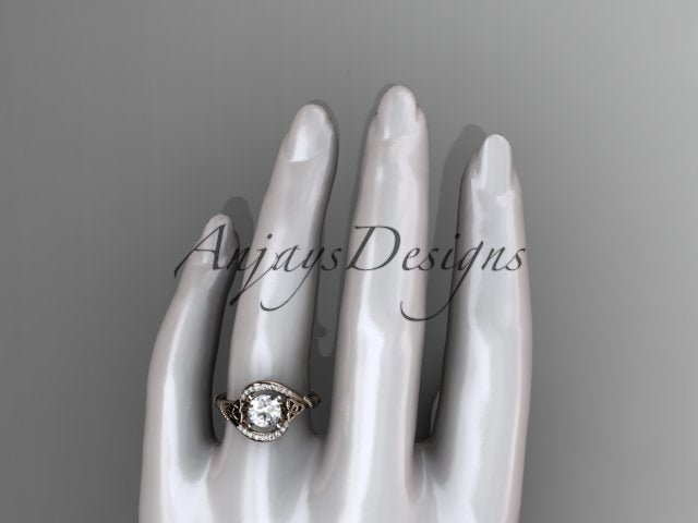 1 Carat Round Cut D VS1 Lab Grown Diamond Celtic Engagement Ring Trinity Knot Proposal Ring Dainty Ring - AnjaysDesigns