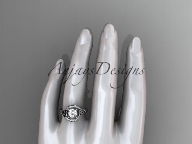 1 Carat Round Cut D VS1 Lab Grown Diamond Celtic Engagement Ring Trinity Knot Proposal Ring Dainty Ring - AnjaysDesigns