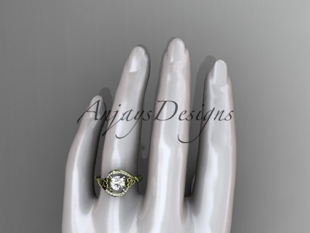 1 Carat Round Cut D VS1 Lab Grown Diamond Celtic Engagement Ring Trinity Knot Proposal Ring Dainty Ring - AnjaysDesigns