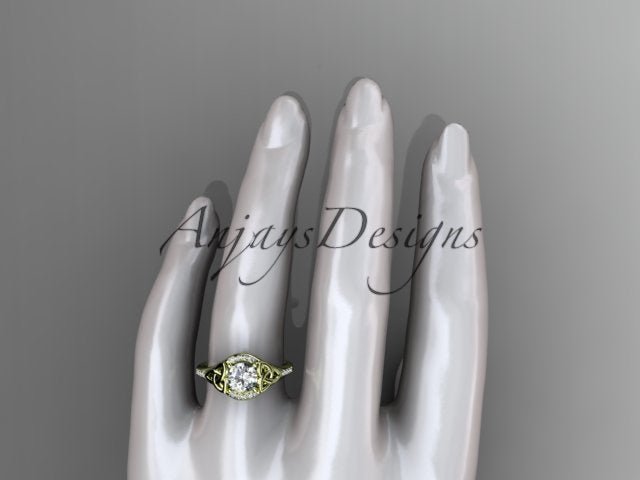 Celtic Engagement Ring 1 Carat Lab Grown Diamond Wedding Ring Anniversary Gift Trinity Knot Ring - AnjaysDesigns