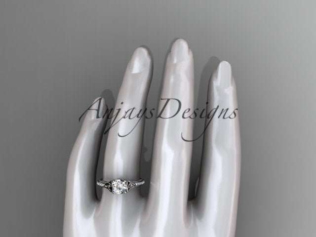 1 Carat D VS1 Round Brilliant Cut Lab Grown Diamond Celtic Engagement Ring Trinity Knot CVD Lab Created - AnjaysDesigns