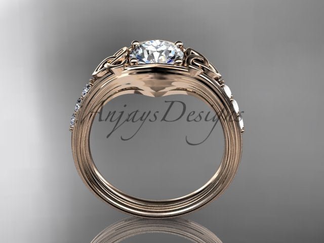 Celtic Knot Engagement Ring Trinity Knot Diamond Wedding Ring IGI Certified - AnjaysDesigns