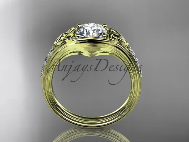 Celtic Knot Engagement Ring Trinity Knot Diamond Wedding Ring IGI Certified - AnjaysDesigns