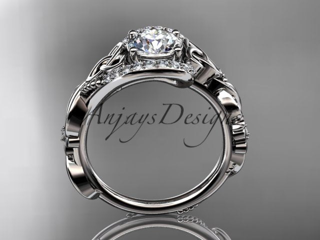 1 Carat Diamond Celtic Engagement Ring Trinity Knot Wedding Ring Nature Inspired IGI Certified - AnjaysDesigns