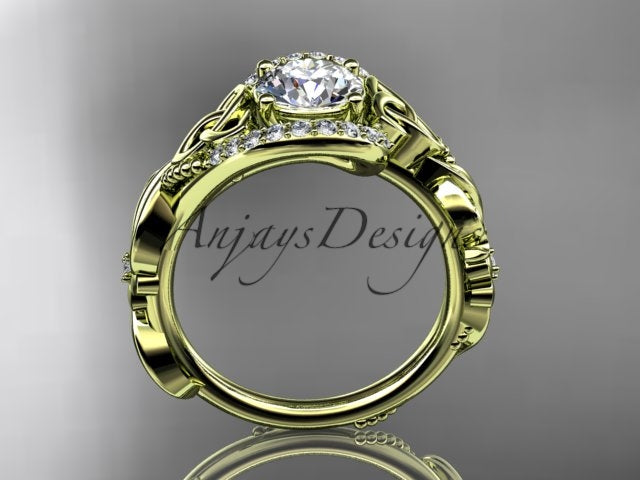 1 Carat Diamond Celtic Engagement Ring Trinity Knot Wedding Ring Nature Inspired IGI Certified