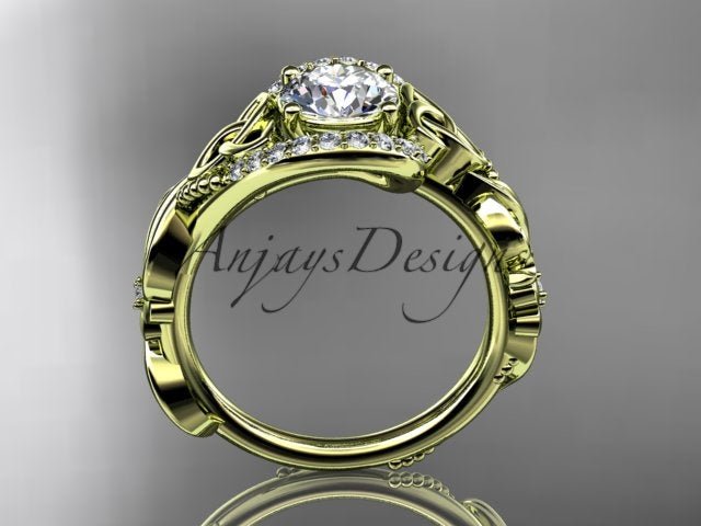 1 Carat Diamond Celtic Engagement Ring Trinity Knot Wedding Ring Nature Inspired IGI Certified - AnjaysDesigns