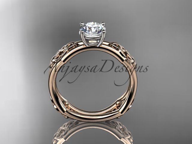Celtic Engagement Ring 1 Carat Round Brilliant Lab Grown Diamond Trinity Knot Wedding Ring Triquetra Diamond Ring - AnjaysDesigns