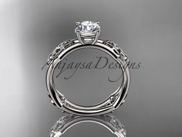 Celtic Engagement Ring 1 Carat Round Brilliant Lab Grown Diamond Trinity Knot Wedding Ring Triquetra Diamond Ring