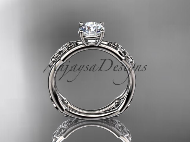 Celtic Engagement Ring 1 Carat Round Brilliant Lab Grown Diamond Trinity Knot Wedding Ring Triquetra Diamond Ring - AnjaysDesigns