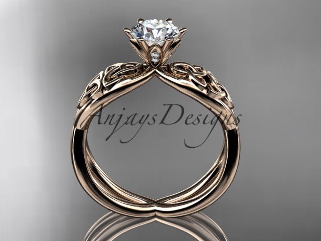 Celtic Diamond Engagement Ring 1 CT Lab Grown Diamond Triquetra Ring - AnjaysDesigns