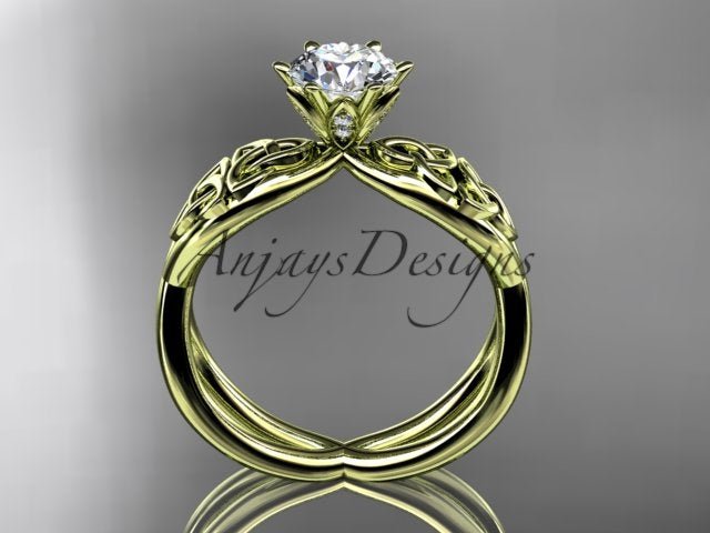 Celtic Diamond Engagement Ring 1 CT Lab Grown Diamond Triquetra Ring - AnjaysDesigns