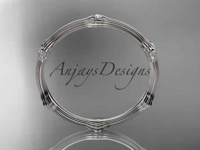 Petite Diamond Wedding Band Thin Wedding Band Nature Inspired Delicate Ring