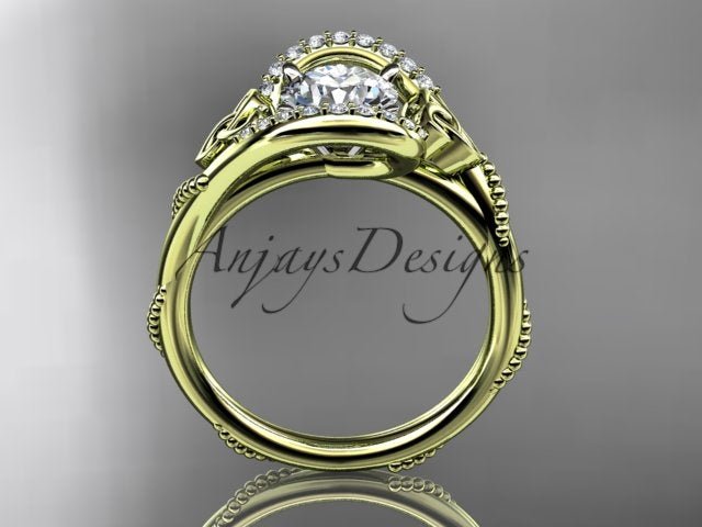 1 Carat Round Cut D VS1 Lab Grown Diamond Celtic Engagement Ring Trinity Knot Proposal Ring Dainty Ring - AnjaysDesigns