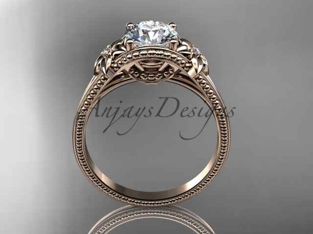 1 CT Lab Grown Diamond Engagement Ring Nature Inspired Ring Dainty