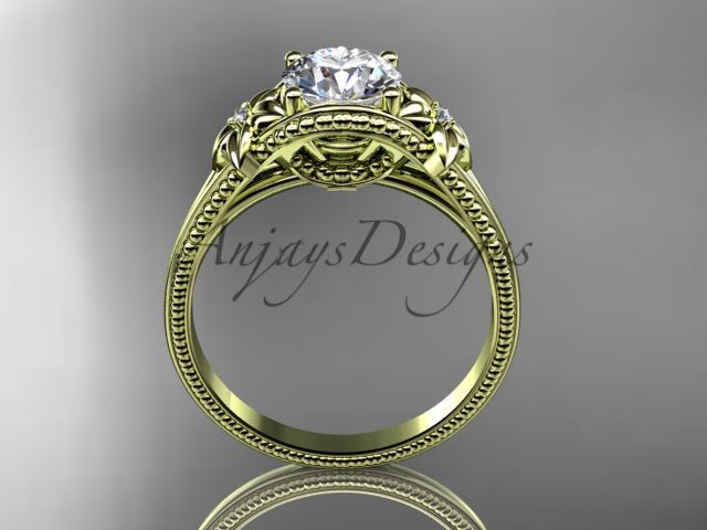 Dainty lab grown diamond engagement ring in 14k yellow gold