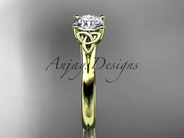 Celtic Diamond Engagement Ring 1 Carat Lab Grown Diamond Trinity Knot Ring Dainty Minimalist Ring