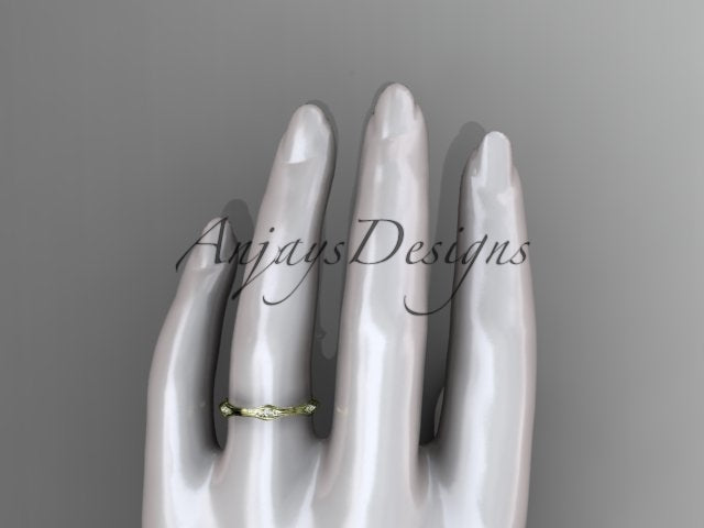 Diamond Branch Wedding Band Thin Dainty Wedding Band Nature Inspired Delicate Ring