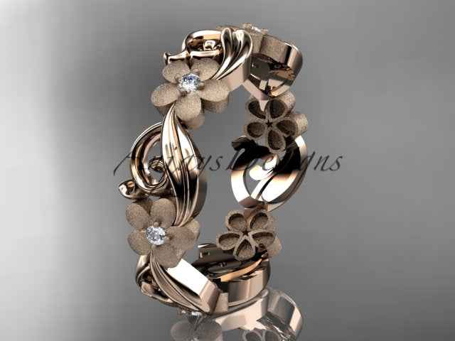 Diamond Flower Ring Nature Inspired Wedding Band Lab Grown Diamond