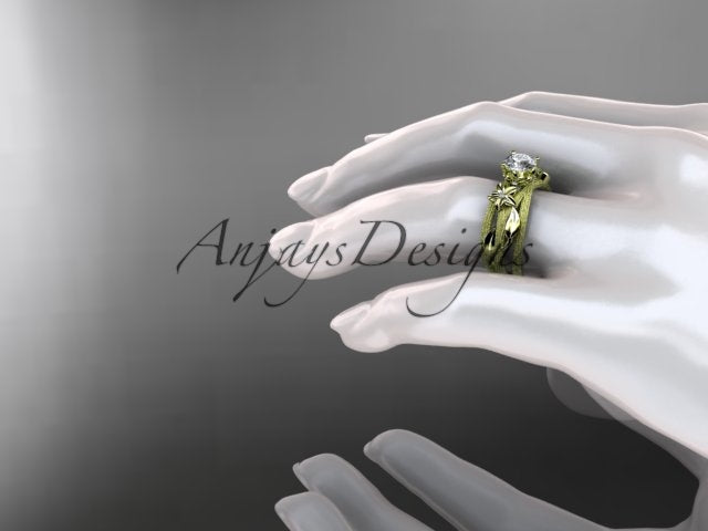 Floral Lab Grown Diamond Engagement Ring Leaf and Vine 1 CT IGI Certified Diamond Ring Nature Inspired
