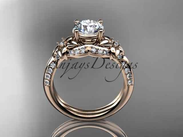 Nature Inspired Diamond Engagement Ring 1 Carat Diamond Lab Grown Flower Wedding Ring