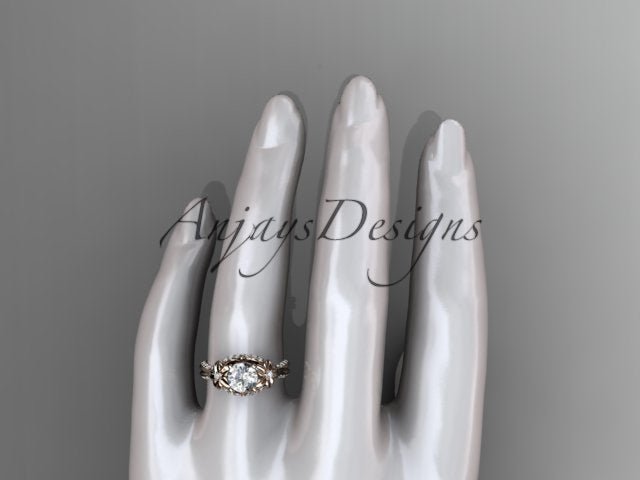 Nature Inspired Diamond Engagement Ring 1 Carat Diamond Lab Grown Flower Wedding Ring - AnjaysDesigns