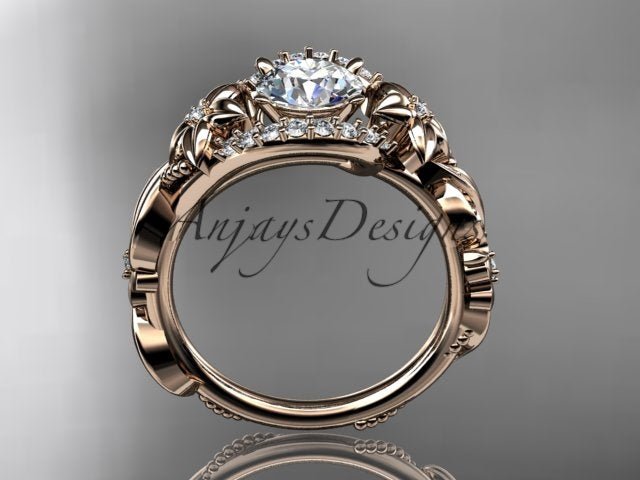 Flower Engagement Ring Nature Inspired Wedding Ring 1 Carat Lab Grown Diamond Ring IGI Certified - AnjaysDesigns