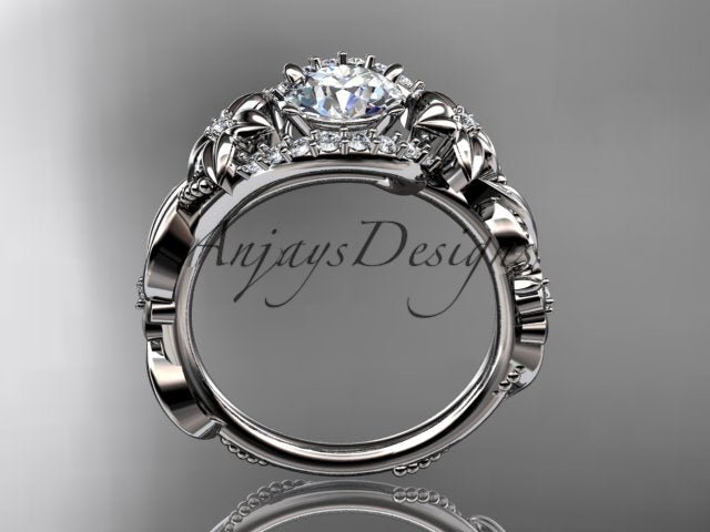 Flower Engagement Ring Nature Inspired Wedding Ring 1 Carat Lab Grown Diamond Ring IGI Certified - AnjaysDesigns