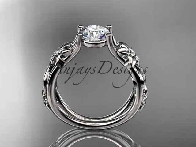 Unique Diamond Flower Engagement Ring Floral Wedding Ring Nature Inspired 1 Carat Lab Grown Diamond