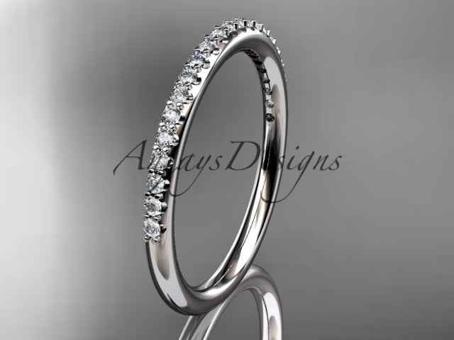 Half Diamond Stacking Eternity Ring 14k Solid Gold 2mm Thin Women's Wedding Band Minimalist Jewelry Anniversary Gift For Her