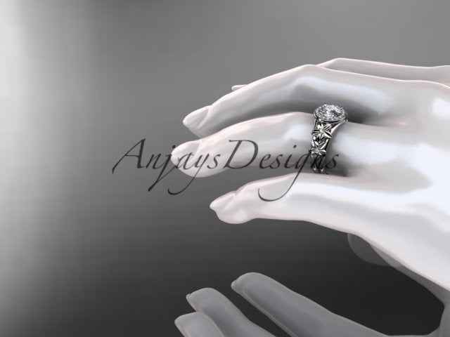 1 Carat Round Lab Grown Diamond Halo Engagement Ring Flower Diamond Ring D VS1 Floral Proposal Ring