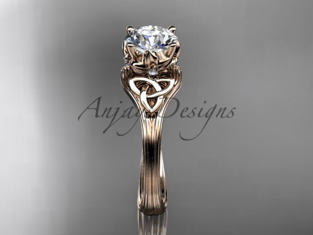 1 CT Lab Grown Diamond Celtic Engagement Ring Handmade Diamond Ring - AnjaysDesigns
